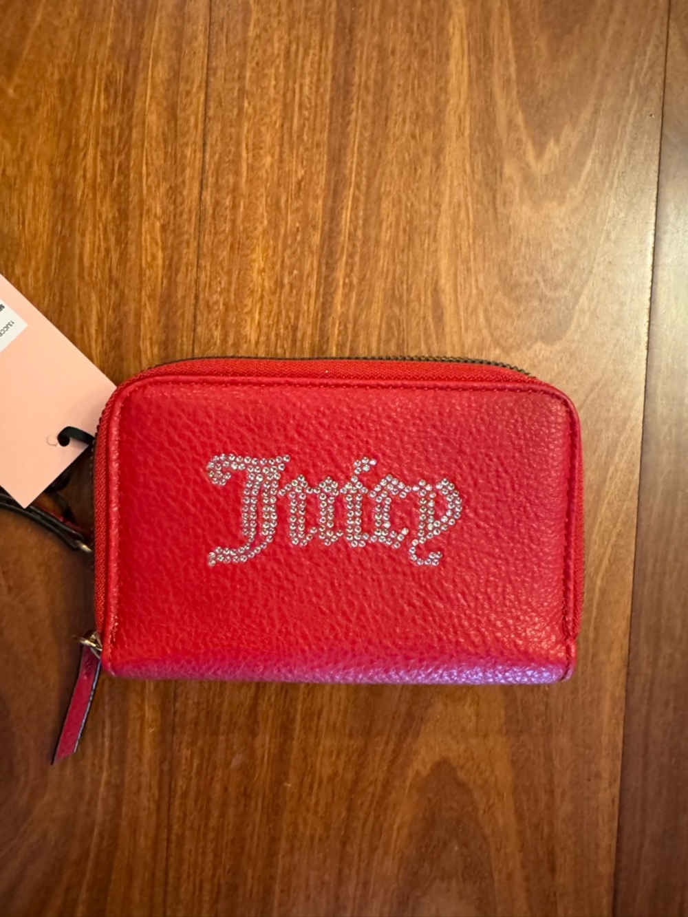 Juicy Couture Red Rhinestone Breaking the Rules Double Medium Wallet
